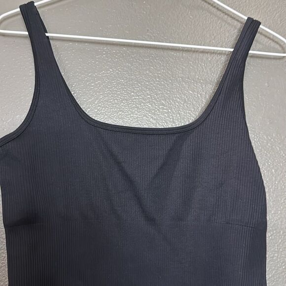 GOQQ black Ribbed Tank Bodysuit Onepiece - Picture 2 of 6
